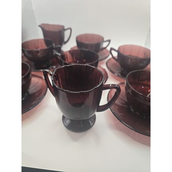 Vintage MCM Amhetyst Tea Set 14 Piece - Picture 4 of 4